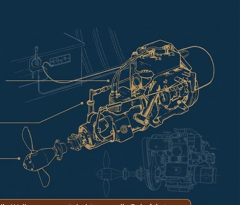 Zeichnung des Albin Kombi-Antriebs mit Verstellpropeller