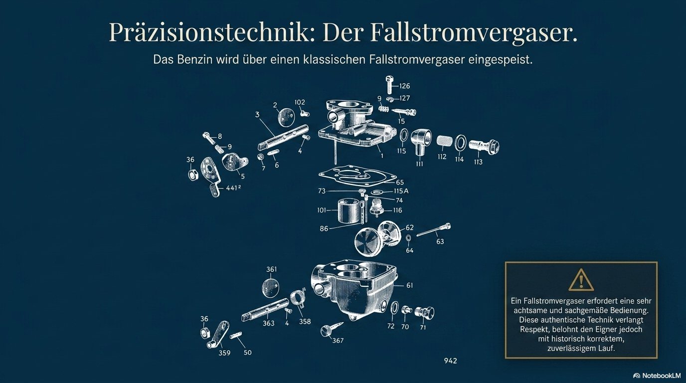 Explosionszeichnung des Fallstromvergasers